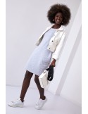 Light gray dress with short sleeves 9967 - Online store - Boutique